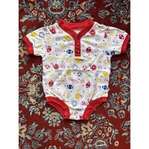 Vintage BASIC EDITIONS Baby Boy Sports 12 months Bodysuit 90s